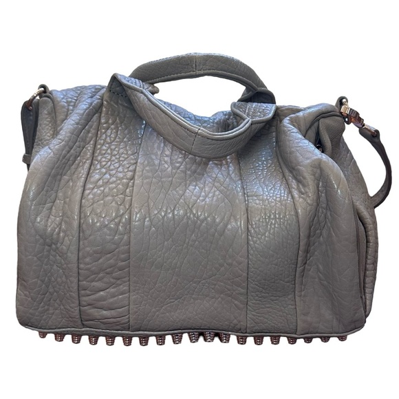 Alexander Wang Rocco Duffel Bag | Slate Gray Studded Leather - Picture 4 of 16